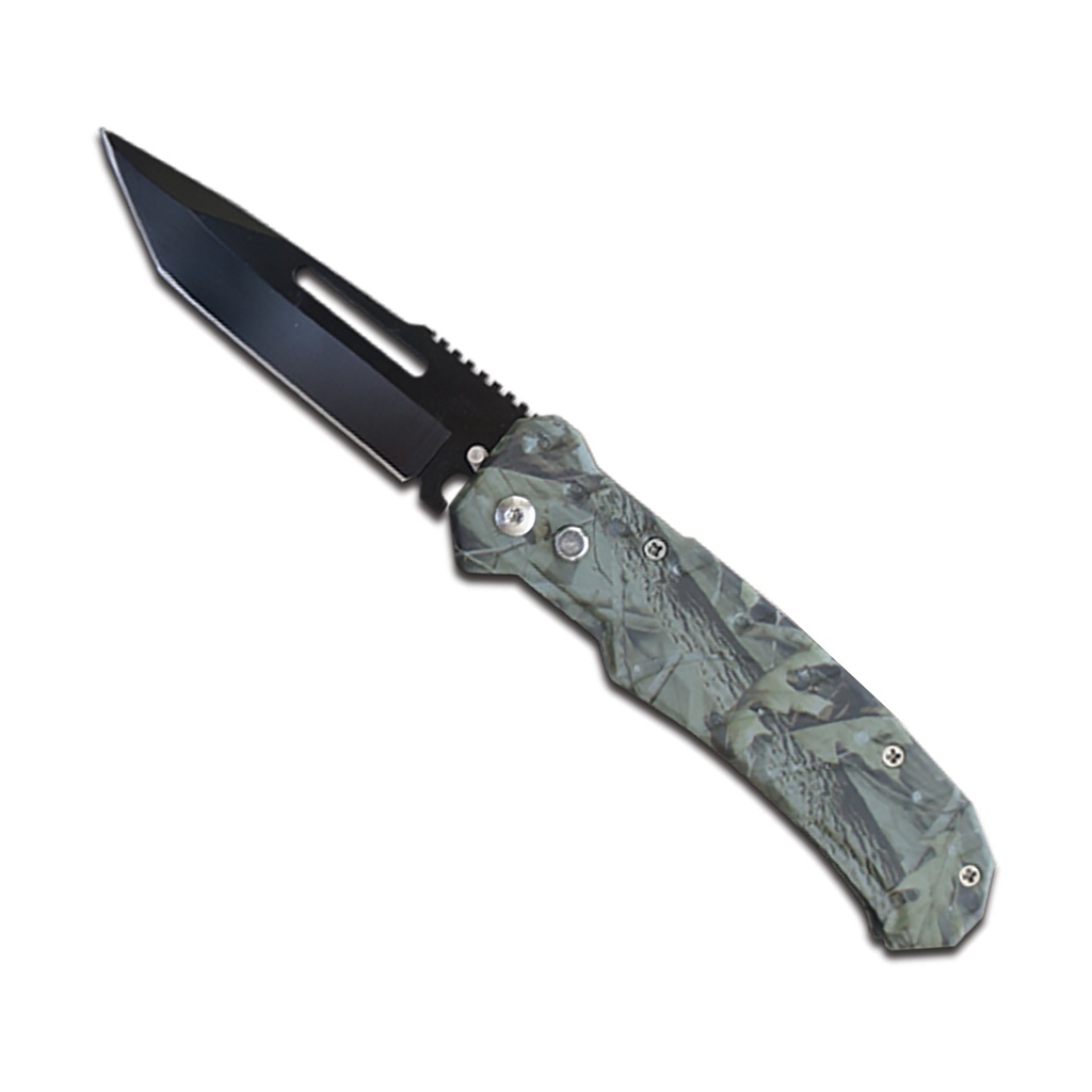 SAMPLE -Leaf Shadow Fast-Deploy Tanto Automatic Knife - Real Leaf Camo