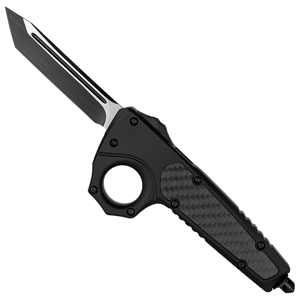 Carbon Ring Operator OTF Knife - Black Coated