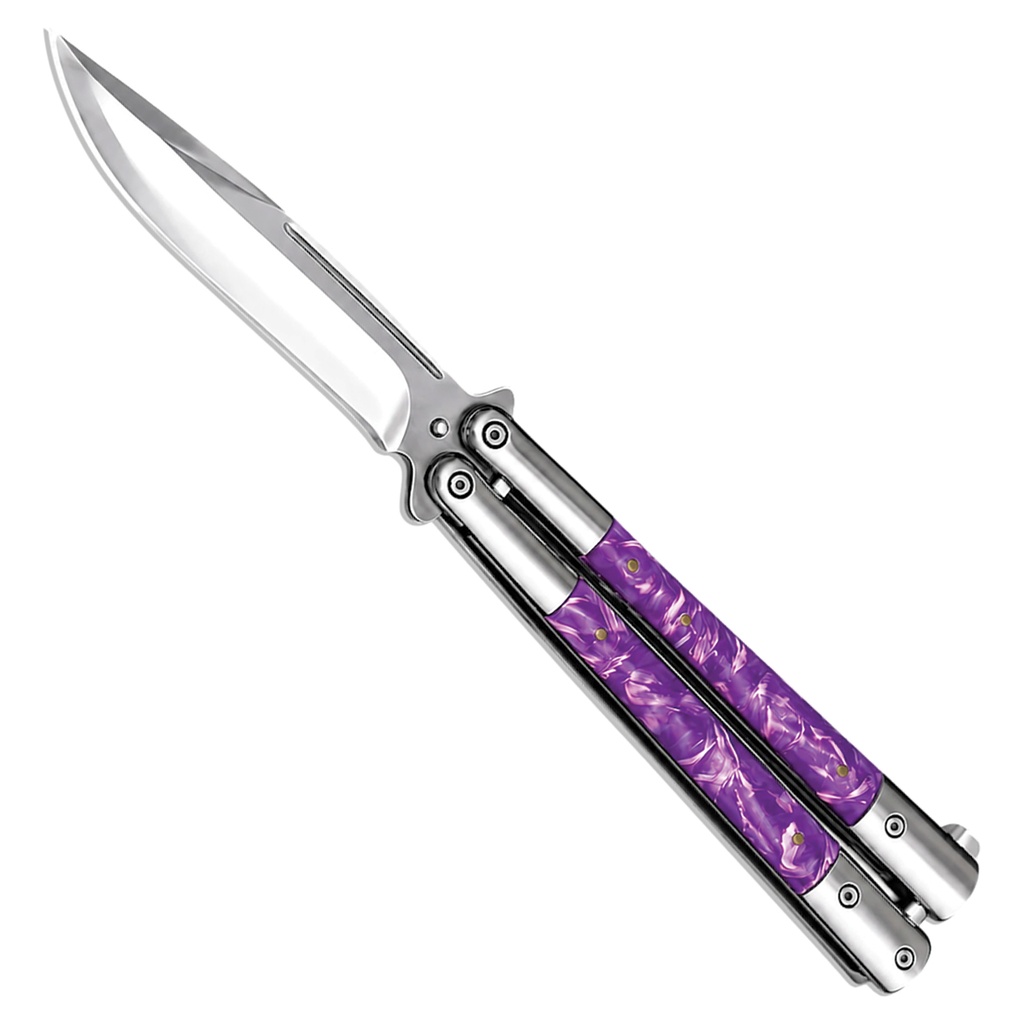 Royal Marble Flow Collector Butterfly Knife - Purple Marble