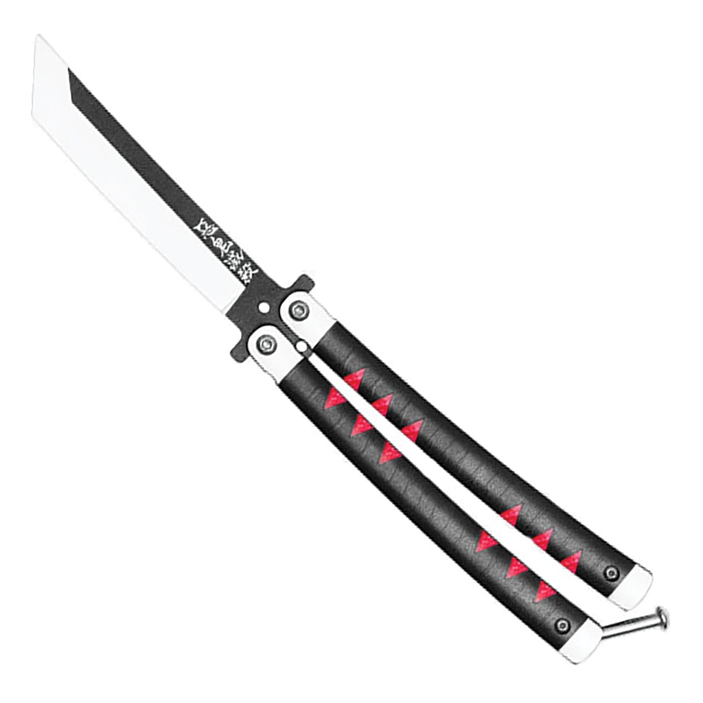 Shogun Tsuka Two-Tone Tanto Butterfly Knife - Black & Red