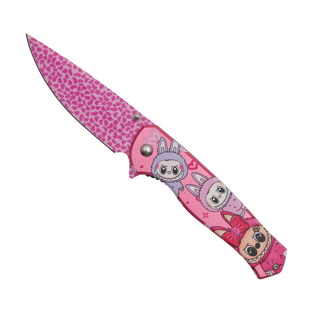 Heartline Labubu Collector Assisted Opening Knife - Pink Graphic Steel