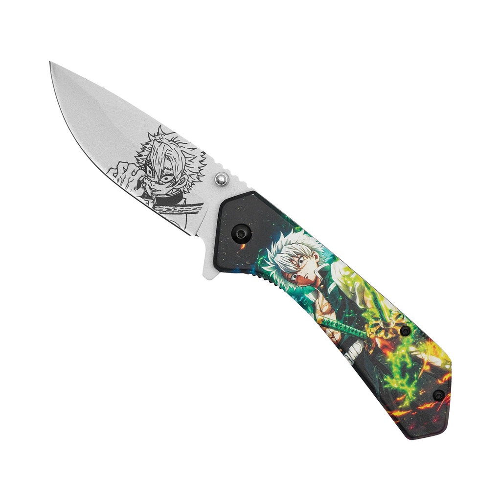 Wind Hashira Fury Assisted Opening Knife - Sanemi Green Aluminum