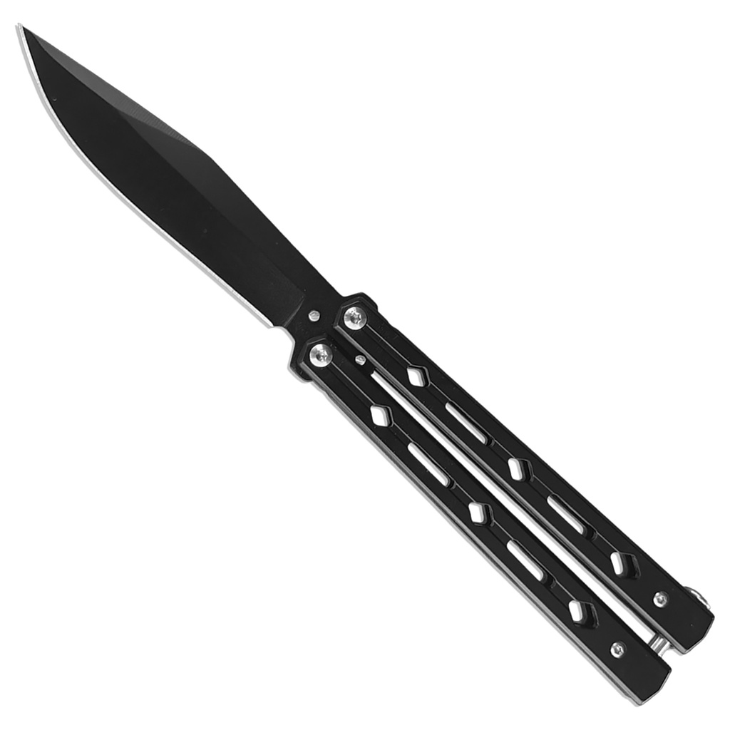 Shadow Grid Tactical Butterfly Knife - Black Steel