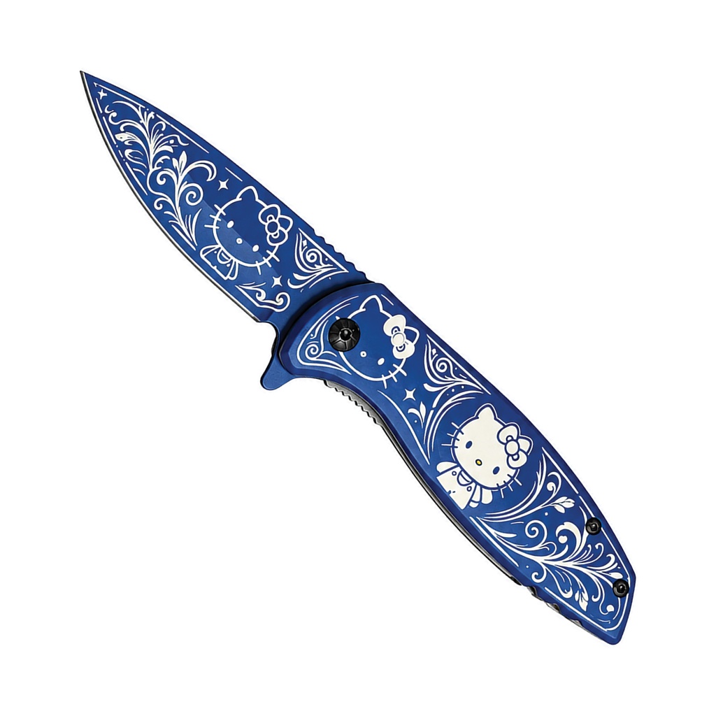 Kawaii Edge Hello Kitty Assisted Knife - Deep Blue