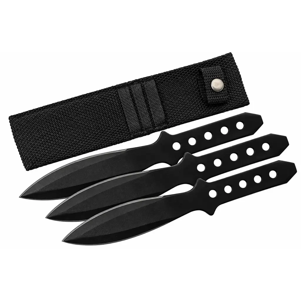 Shadow Cluster Balanced Throwing Knife Set - Black Steel