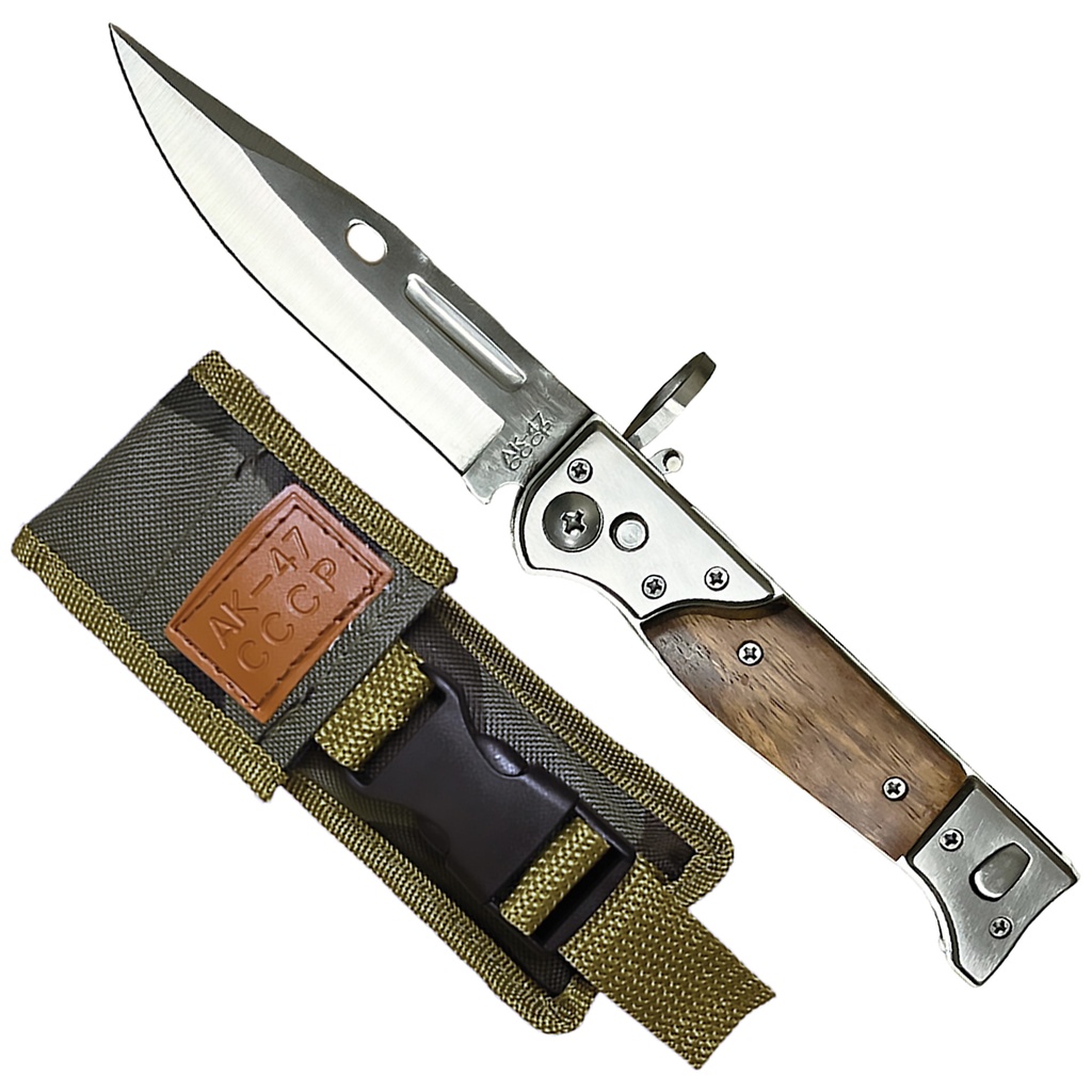Red Star Bayonet Tribute Automatic Knife - Wood Handle