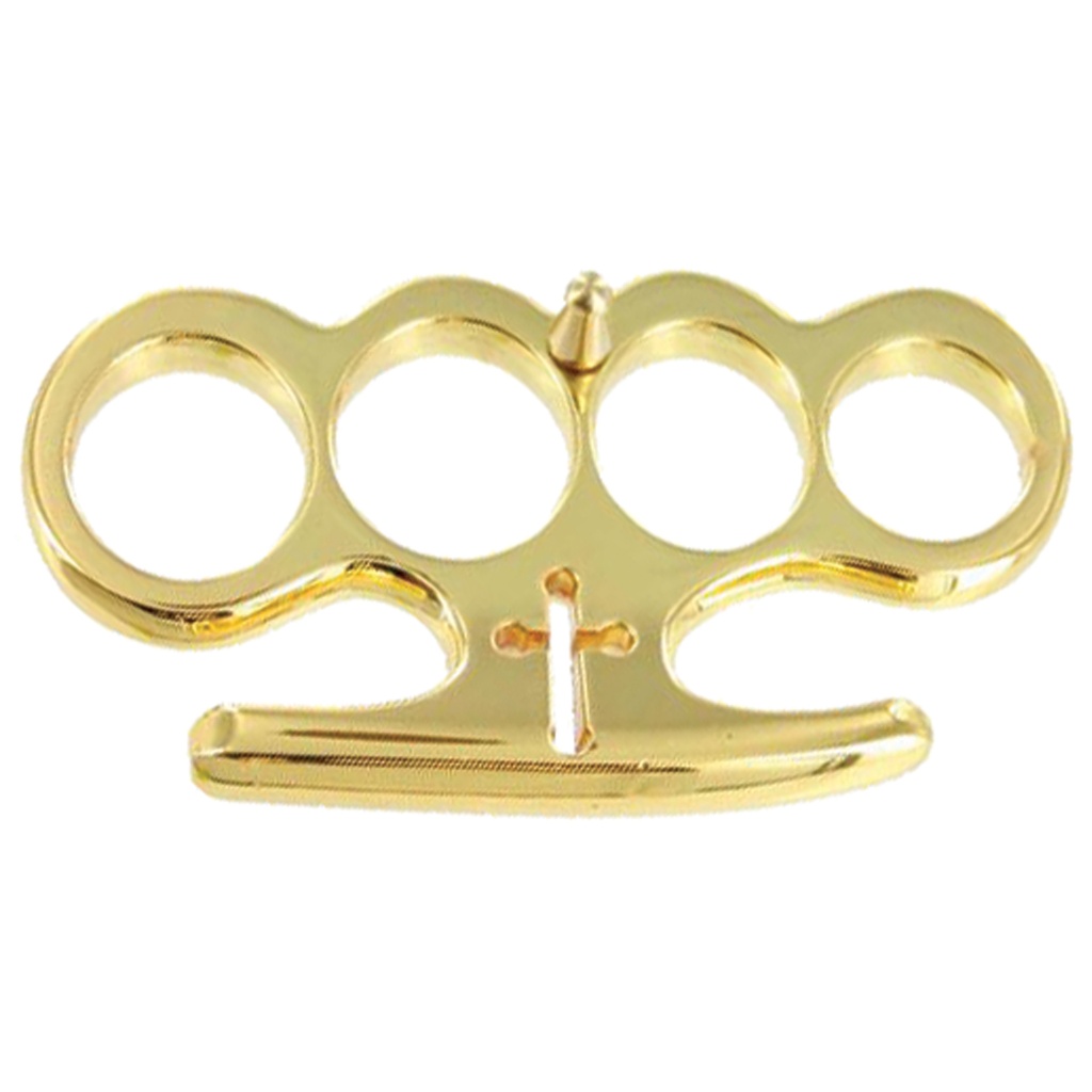 Cardinal Cross Buckle-Ready Brass Knuckles - Gold