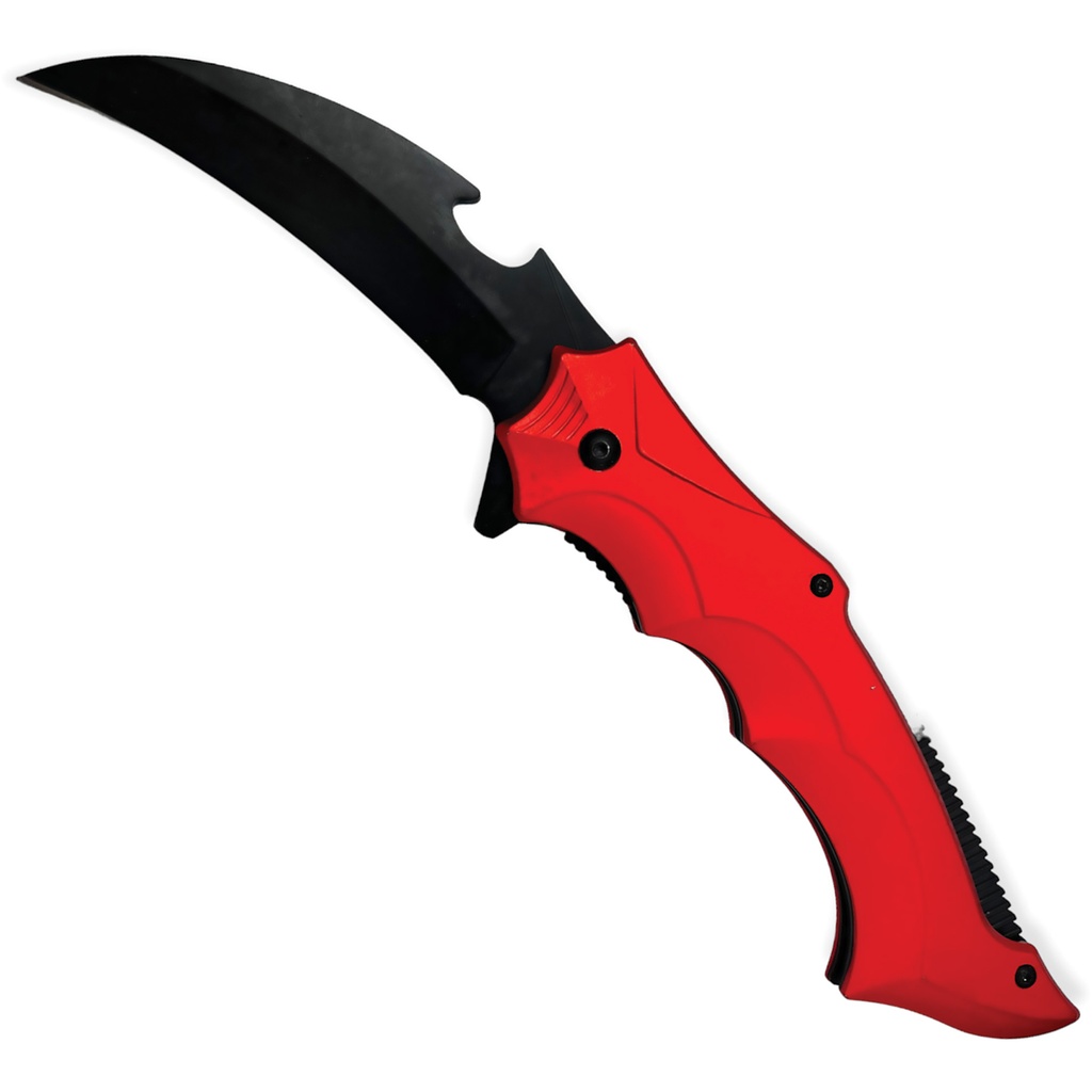 Crimson Talon Assisted Karambit Knife - Red
