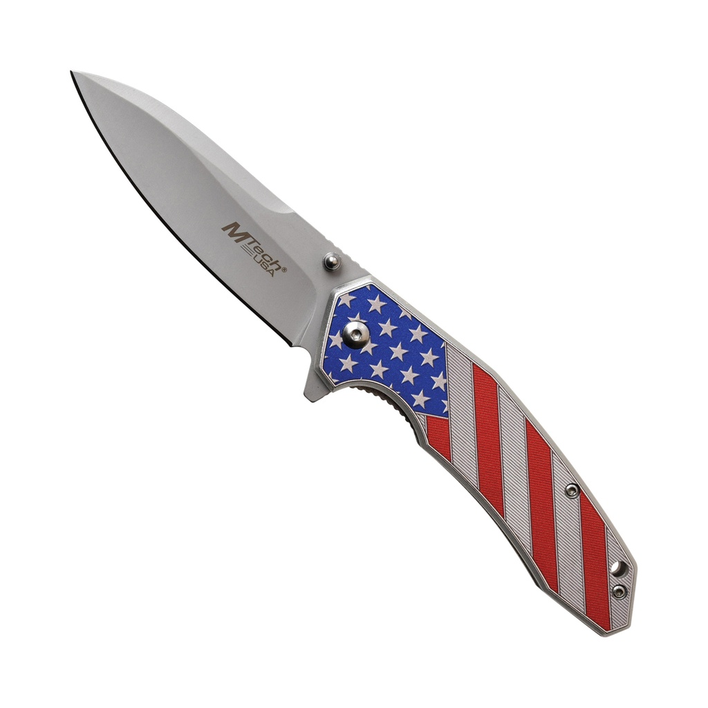 Stars & Stripes Quick-Deploy Spring-Assisted Knife - USA Aluminum