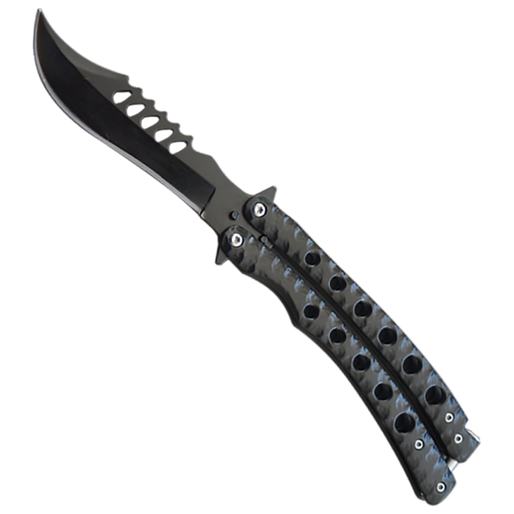 Shadowline Grip-Tex Recurve Butterfly Knife - Matte Black