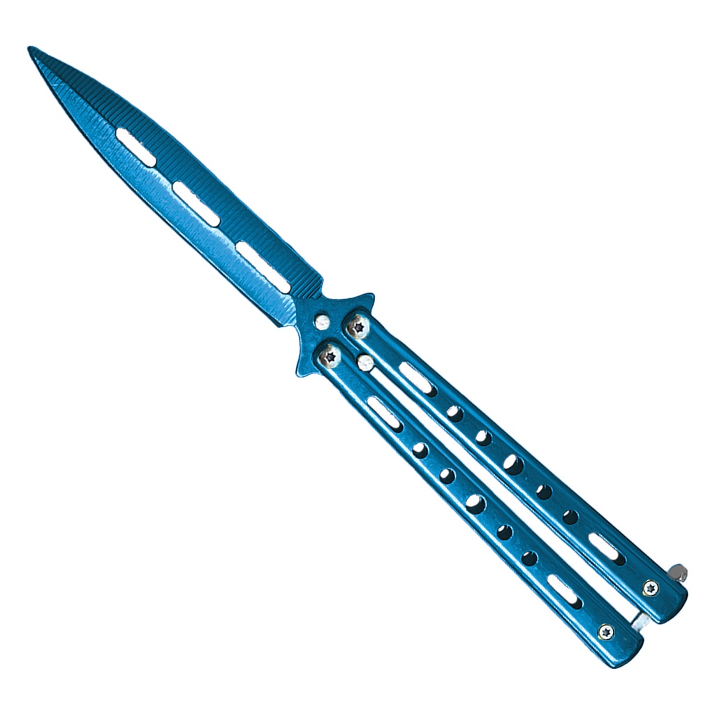 Blue‑Shift Precision‑Flipping Butterfly Knife - Iridescent Blue