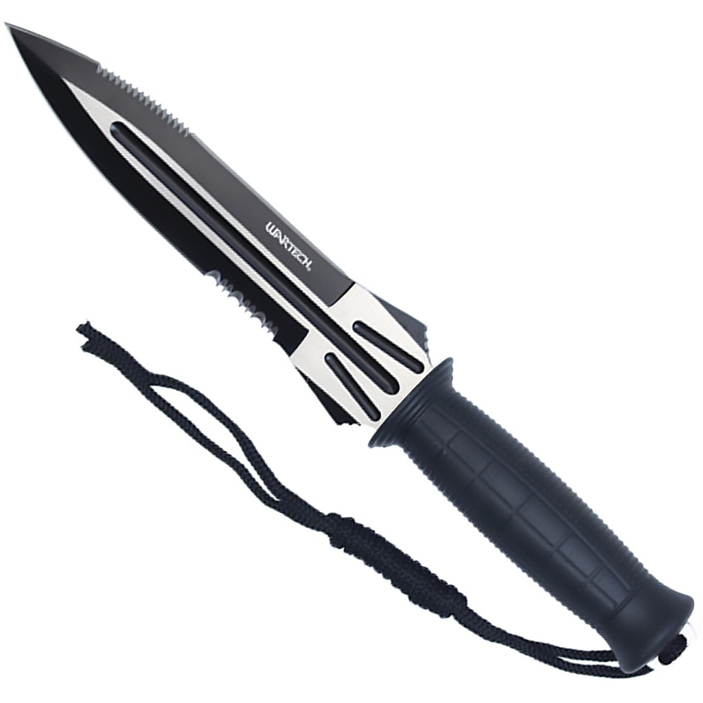 NightProwler Full-Tang Serrated Fixed Blade - Matte Black