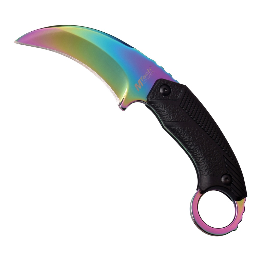 Prism Talon Control Karambit Knife - Rainbow Titanium