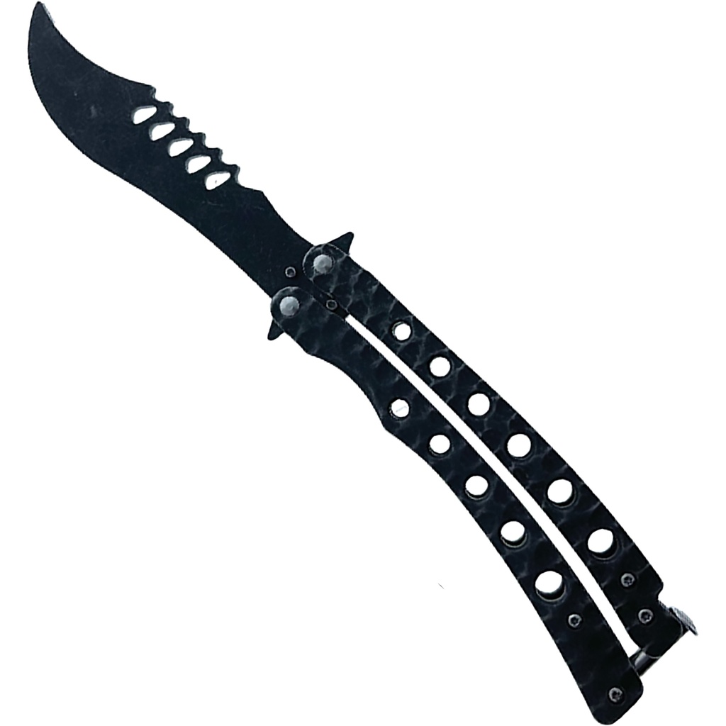 Smooth Arc Flip Balisong Trainer - Stealth Black