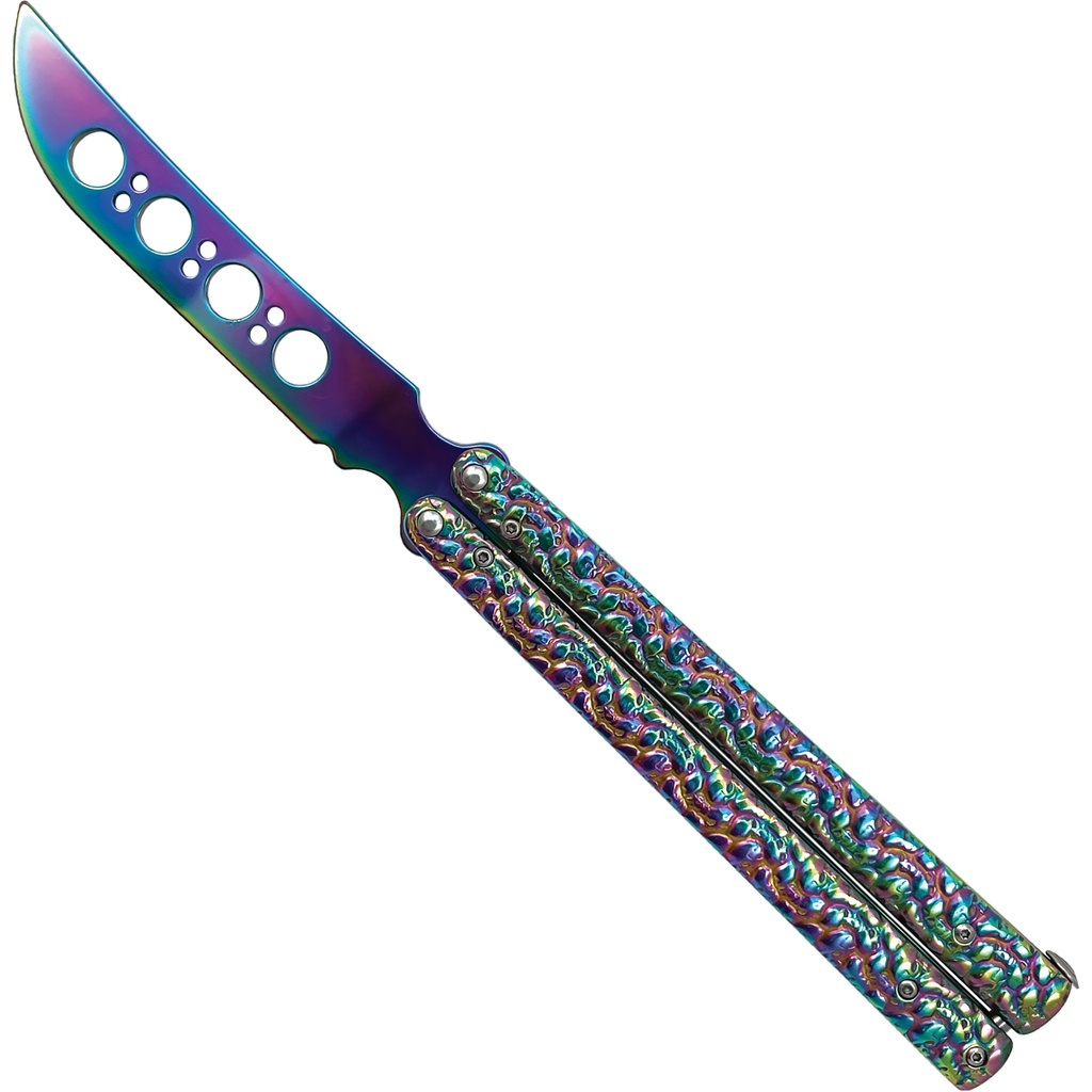 Skull Surge Extra-Large Training Butterfly Knife - Rainbow