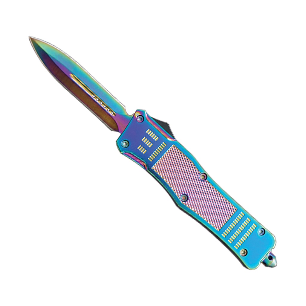 Prism Vortex Double-Action OTF Knife - Titanium Rainbow