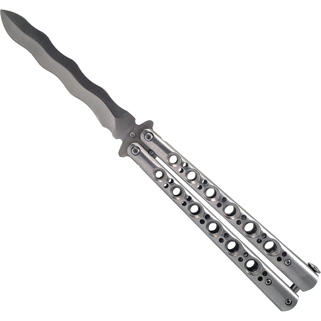 KrissCut Wave-Balance Butterfly Knife - Stainless Steel
