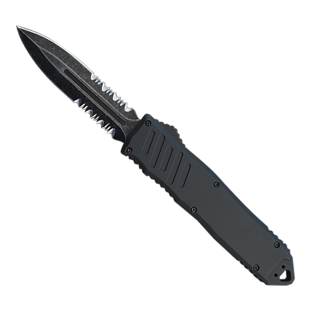 Shadowline Dual-Action Dagger OTF Knife - Black Aluminum