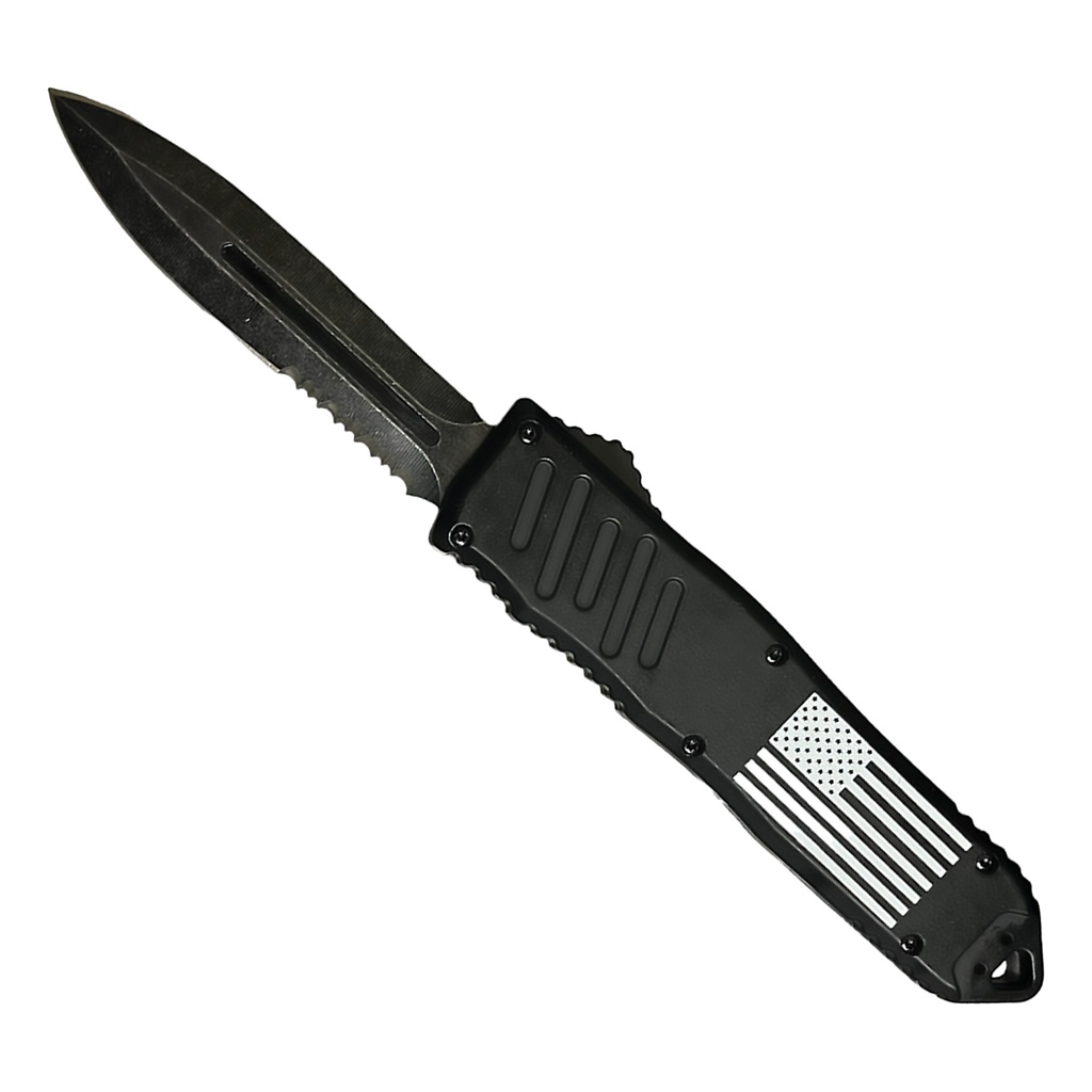 Flagborne Stonewash Dagger OTF Knife - Black