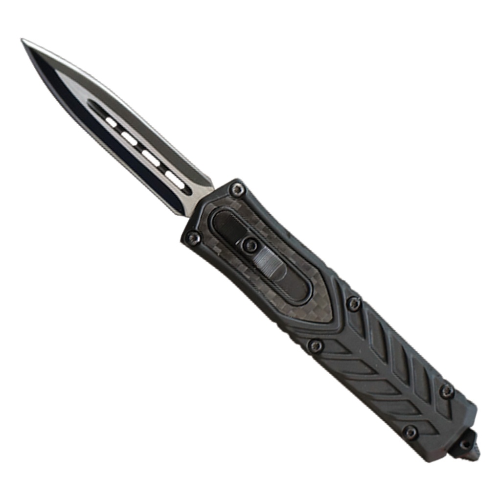 Starship Invader Quick-Deploy Double-Edge OTF Knife - USA Carbon Fiber