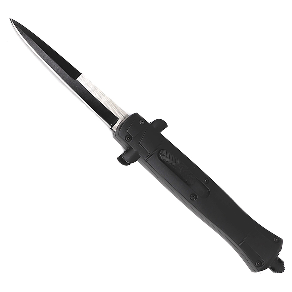 Midnight Stiletto Push-Button OTF Knife - Matte Black