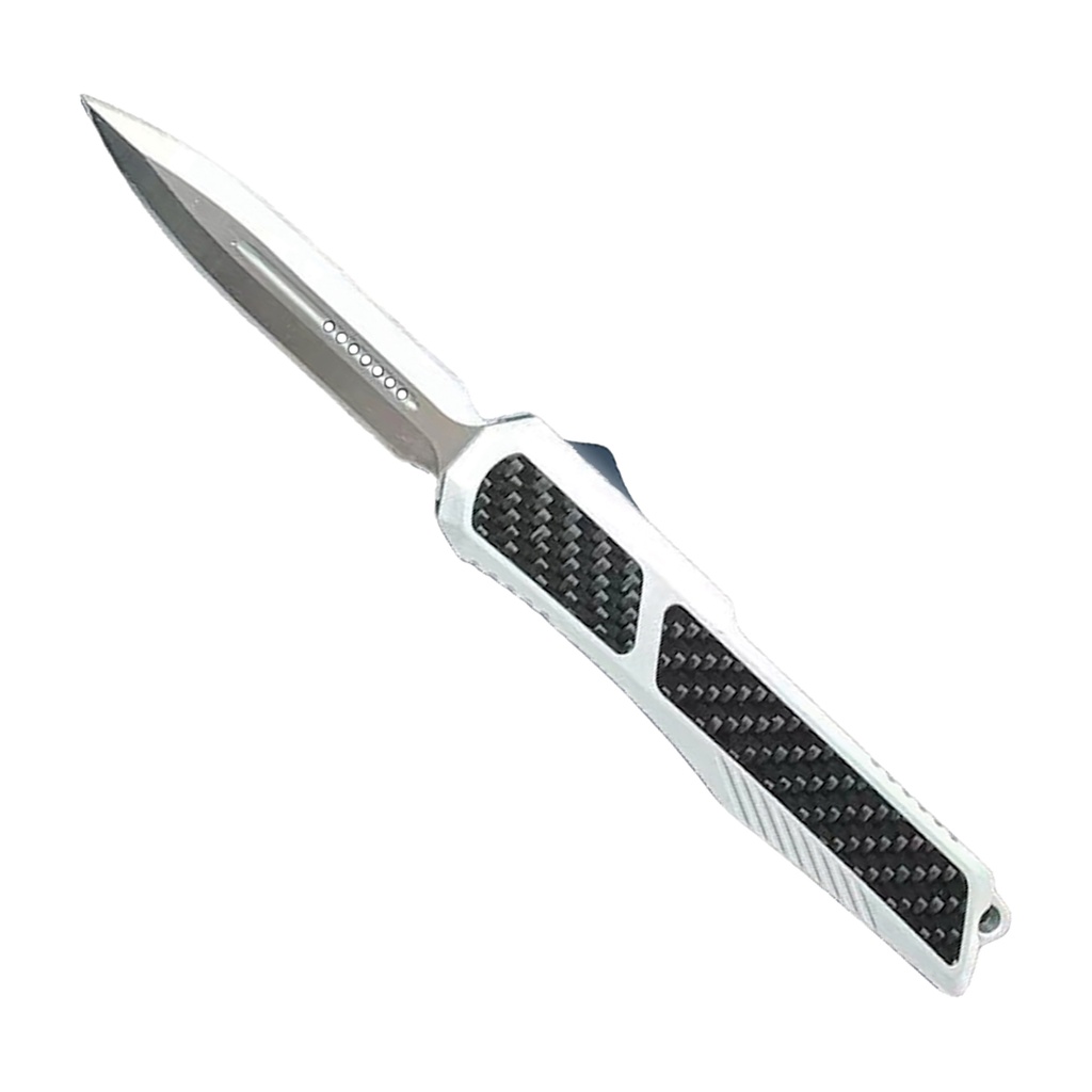Stealth Guardian Rapid-Deploy OTF Knife - Carbon Fiber Silver