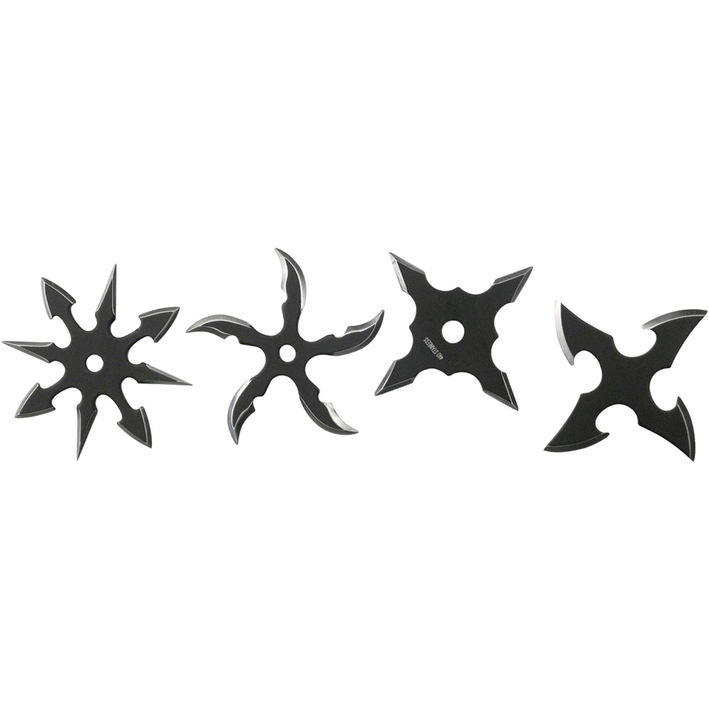 Shadow Constellation Precision Throwing Star Set - Black Steel
