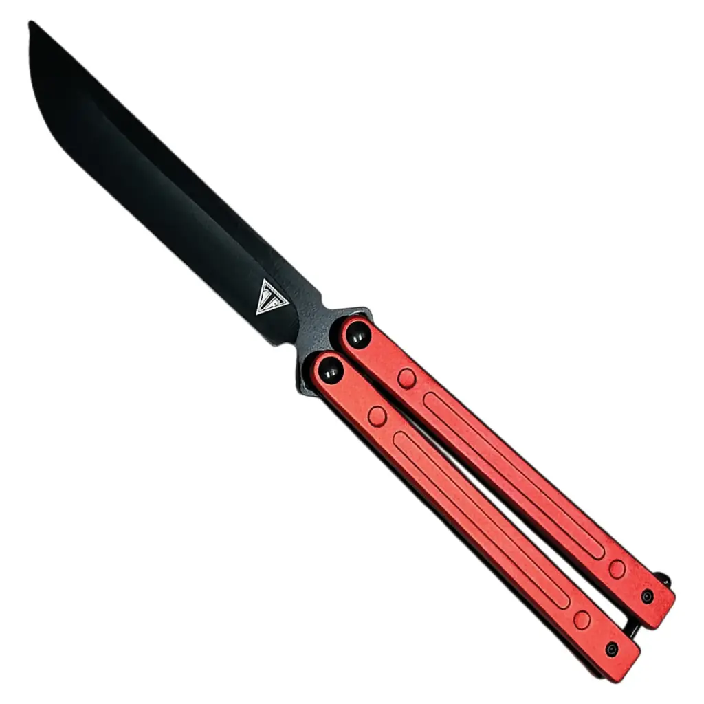 Signal Vector Glide-Action Butterfly Knife - Red Aluminum