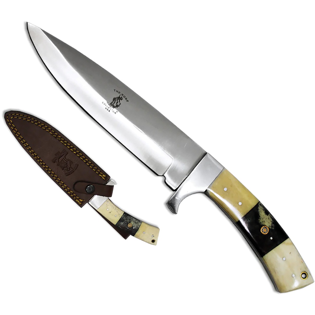 Ridgeback Heritage Fixed Blade Hunting Knife - White & Black Bone