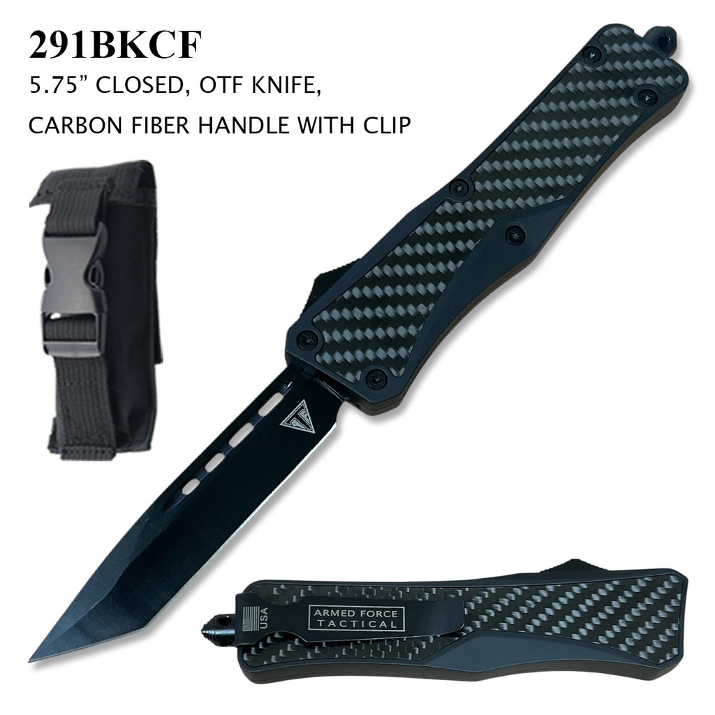 Stealth Weave Quick-Index OTF Knife - Carbon Fiber Black
