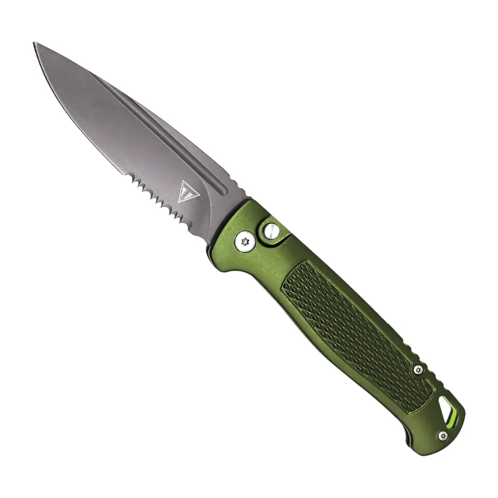 Sentinel Grip Slide-Safe Automatic Knife - Green Aluminum