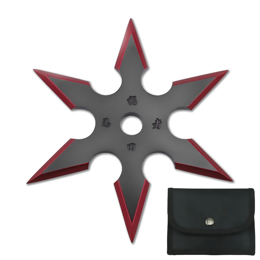Crimson Sigil Balanced Throwing Star - Black/Red
