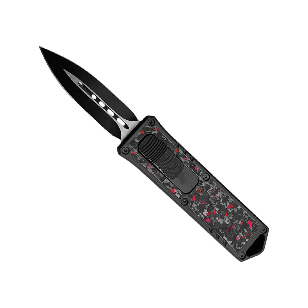 Ember-Forged Compact OTF Knife - Red Carbon Fiber