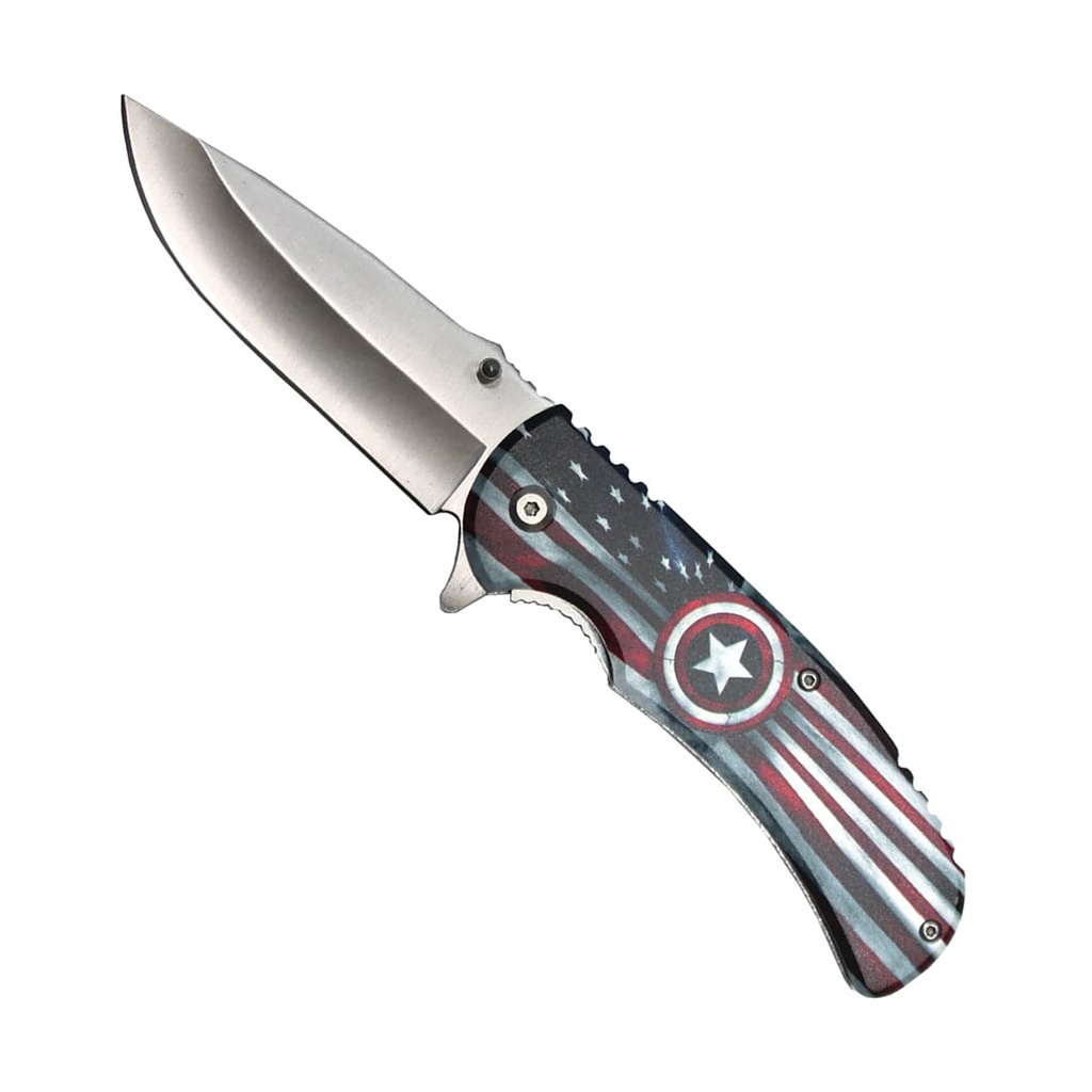 Patriot Shield Quick-Deploy Spring Assisted Knife - Stainless Steel