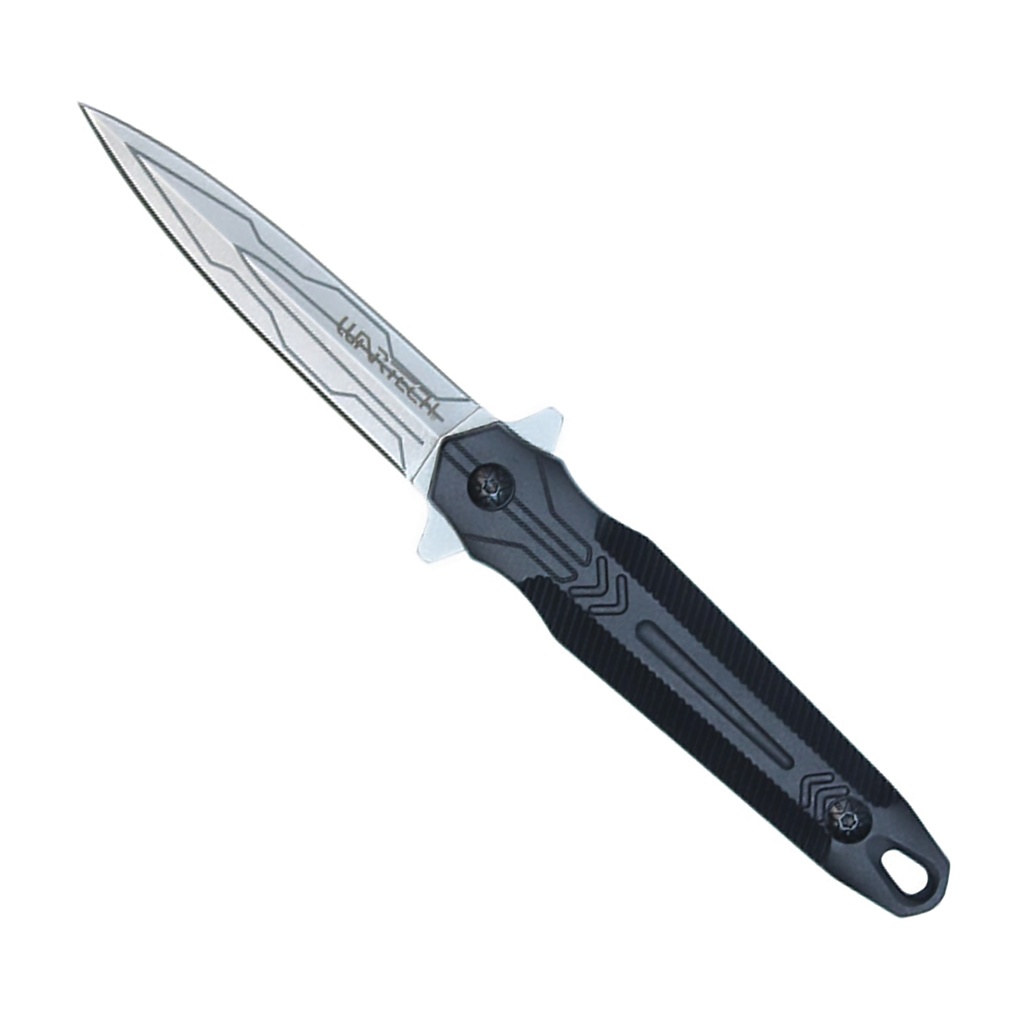 Shadowline Stalker Dagger-Profile Fixed Blade Knife - Stonewash Silver
