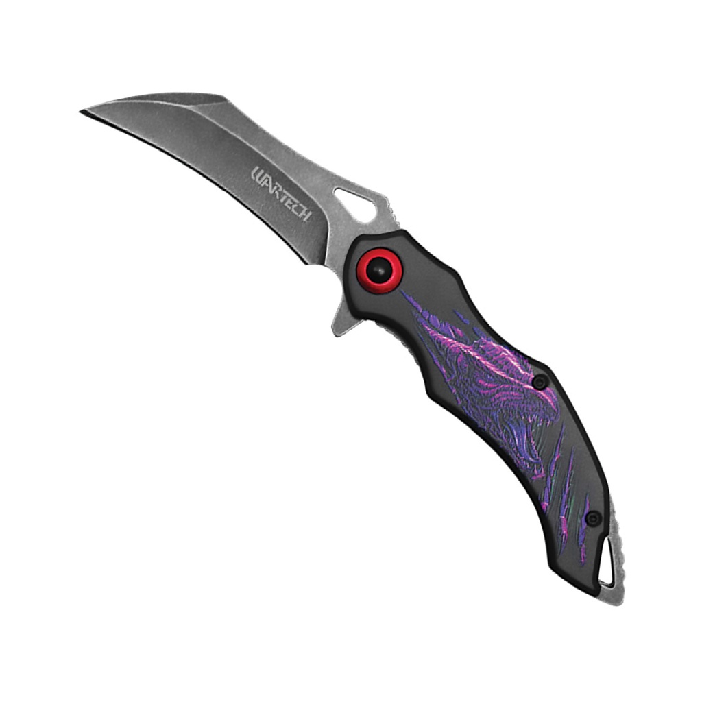 Nebula Dragon Quick-Deploy Spring-Assisted Pocket Knife - Purple/Blue