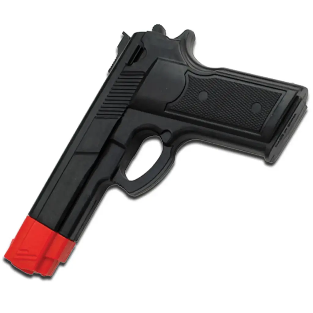 High-Contrast Retention-Drill Rubber Training Gun - Black/Red