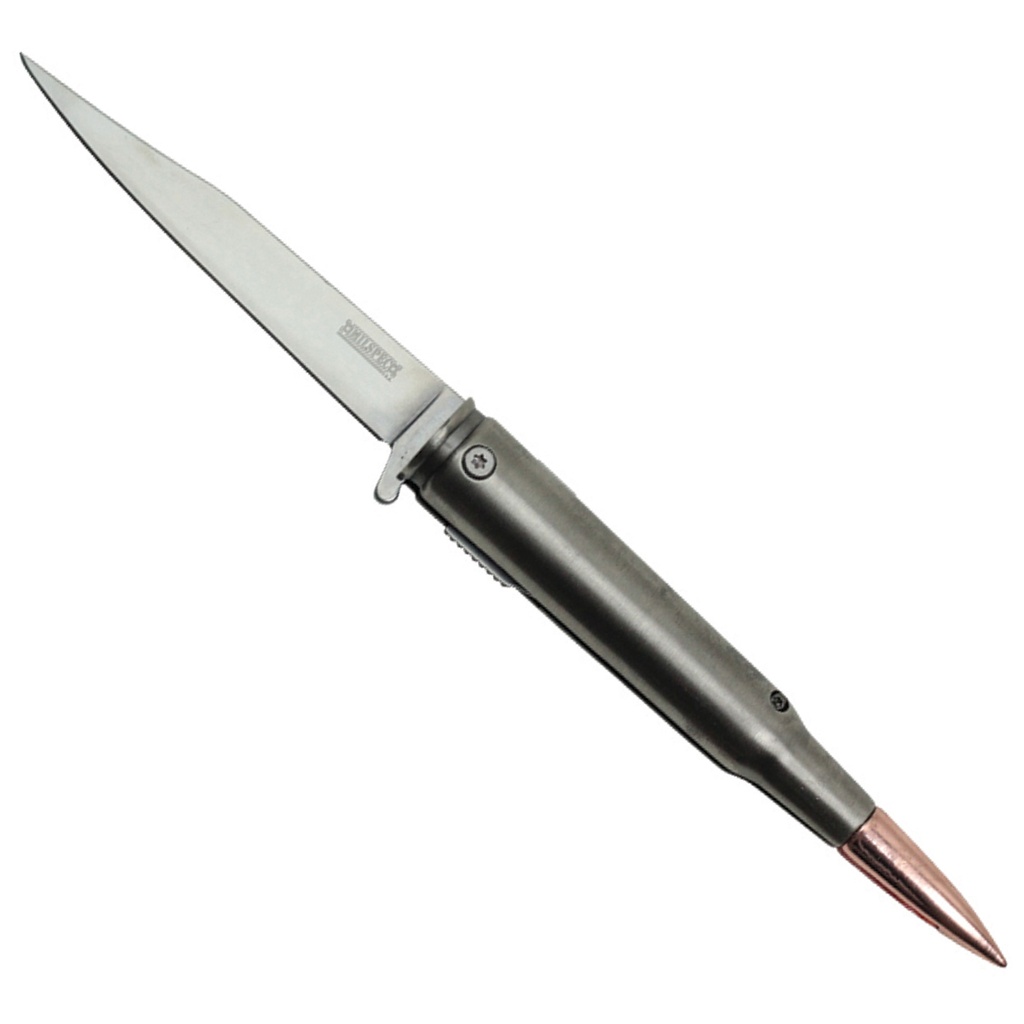 Long Shot Bullet-Themed Assisted Opening Knife - Silver Copper