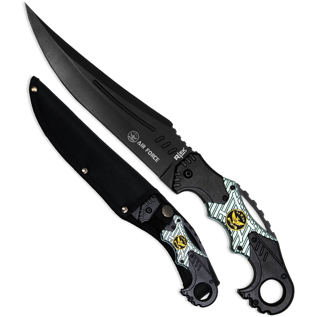 Airborne Honor Tribute Fixed Blade Knife - Black Powder Coat