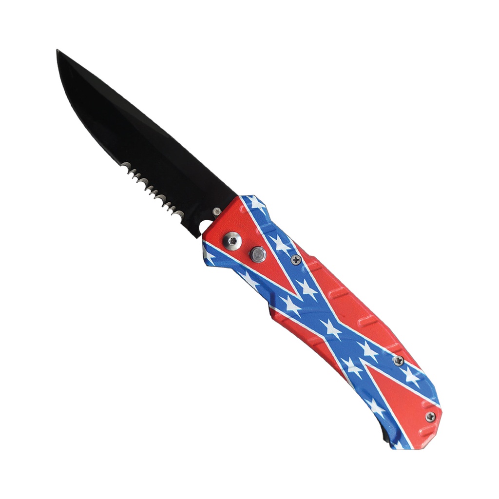 Rebel Banner Quick-Deploy Automatic Knife - Black Blade