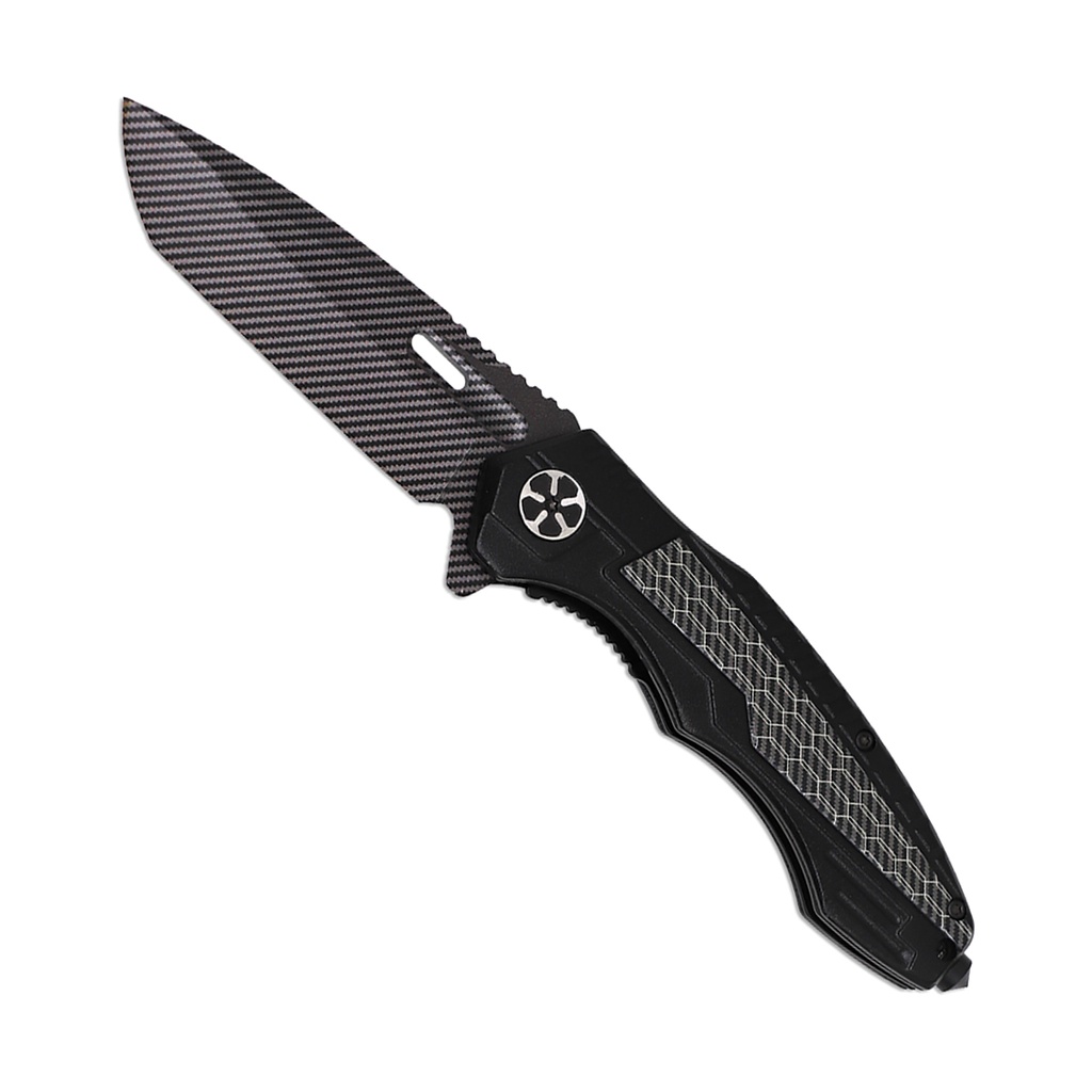 Carbon Phantom Rapid-Deploy Spring Assisted Knife - Black Aluminum