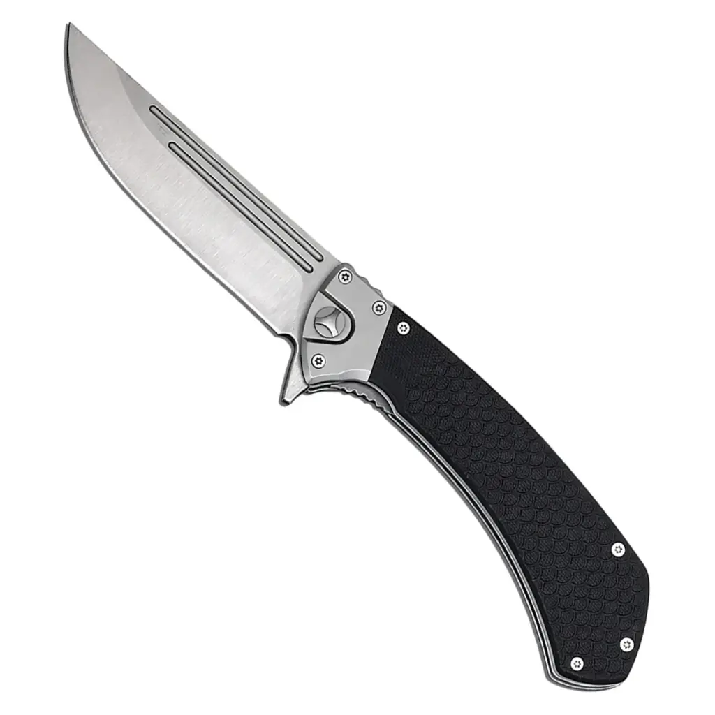Triple Vector Ball-Bearing Manual Pocket Knife - Black G10