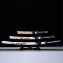 White Dragon Display Three-Piece Samurai Sword Set - Glossy White