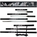 Black Dragon Triple Samurai Sword Set - Glossy Black