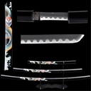 Dragon Lineage Decorative Samurai Sword Set - Burgundy Scabbards