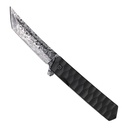 Modern Damascus Edge Spring-Assisted Knife - Black Aluminum