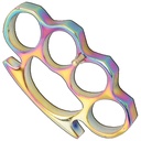 Spectrum Curve Impact Belt Buckle Brass Knuckles - Rainbow Titanium Nitrate