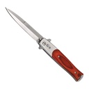 Heritage Inlay Fast-Action Stiletto Automatic Knife - Wood Overlay