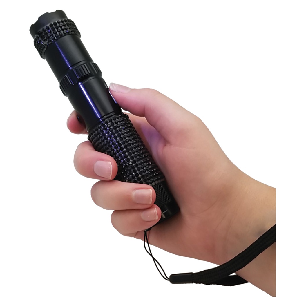 Midnight Diamond Rechargeable Stun Flashlight - Black Alloy