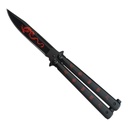 Red Dragon Flip-Balanced Butterfly Knife - Matte Black Steel